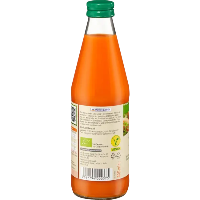 dmBio Wortelsap, vers van het veld verwerkt 330 ml