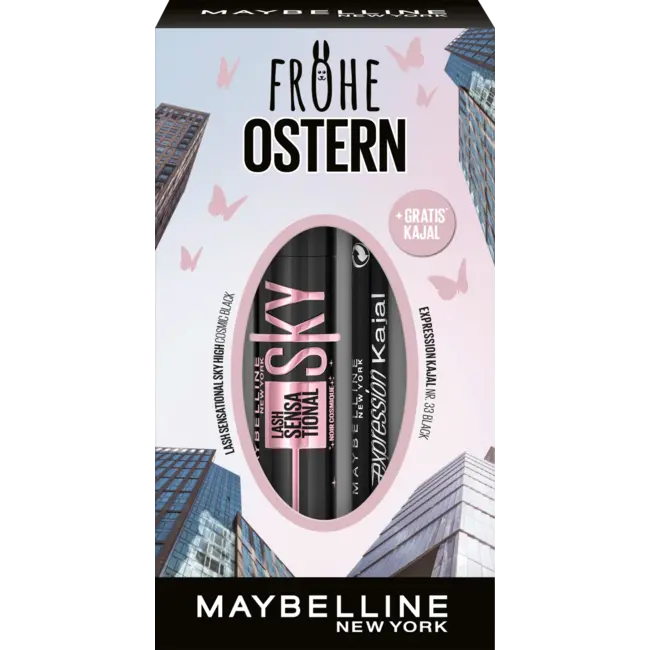 Maybelline New York Augen Make-upset Mascara Sky High Cosmic Black + gratis Expression Kajal 33 Zwart 1 St