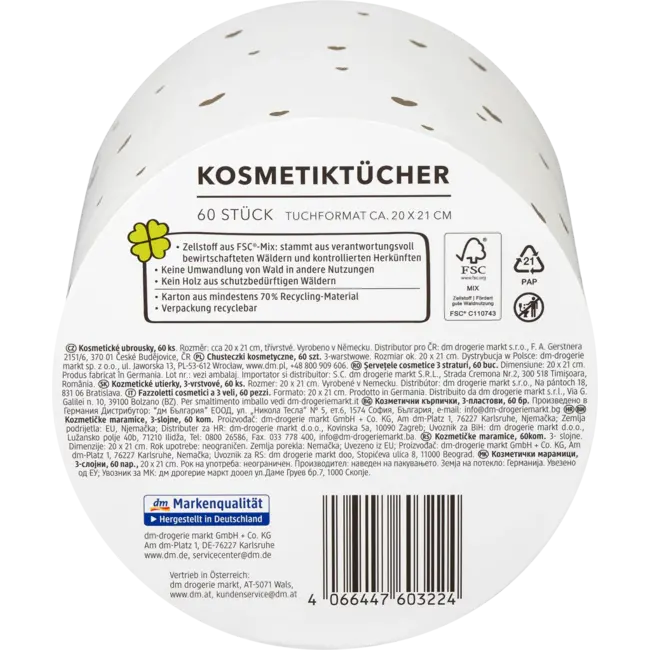 ebelin Cosmetische Doekjes Ronde Doos 60 St