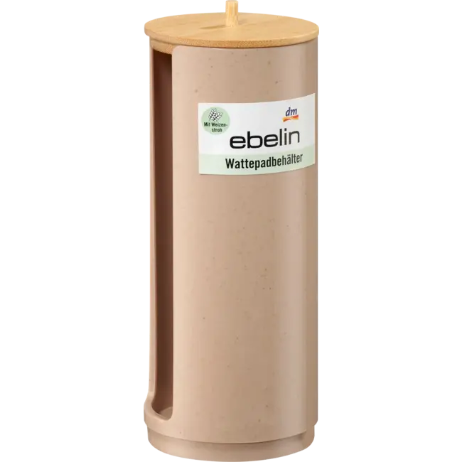 ebelin Wattenschijfdispenser Met Bamboe Deksel 1 St