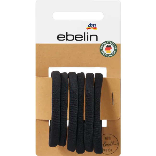 ebelin Haarelastiek Zacht Zwart 6 St