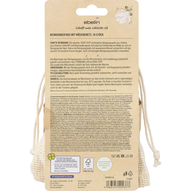 ebelin Reinigingspads Met Wasnet 10 St
