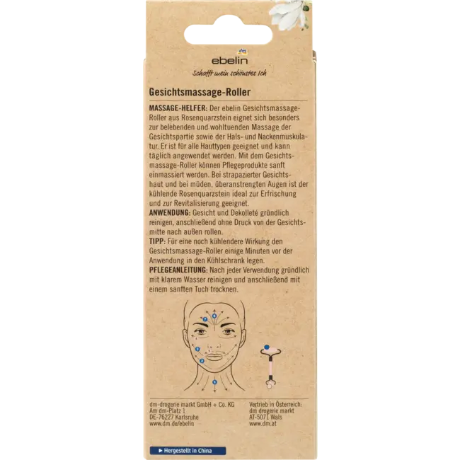 ebelin Rozenkwarts Gezichtsmassage Roller 1 St