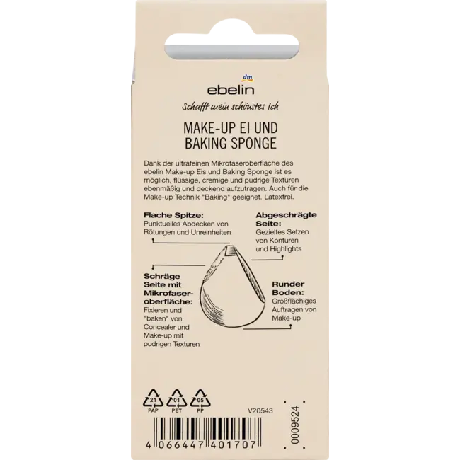 ebelin Make-up Ei En Bakken Spons 1 St