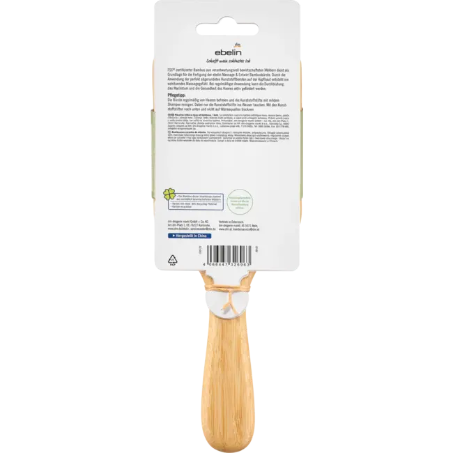 ebelin Massage & Ontwarren Bamboe Borstel 1 St
