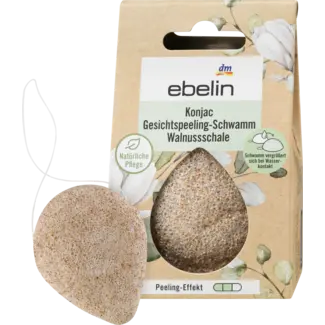 ebelin ebelin Konjac Gezichtsscrub Spons Walnoot Schaal