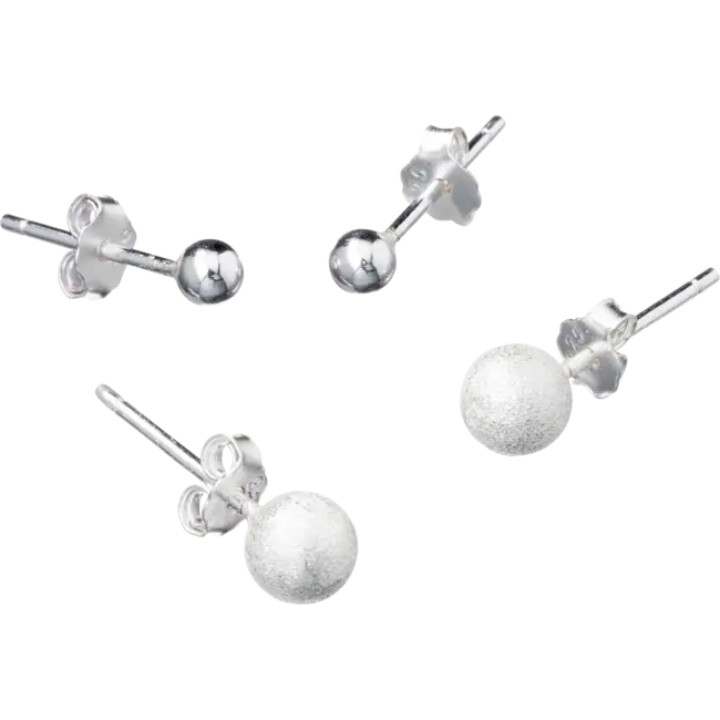 ebelin Oorstekerset 925 Zilver 4 St