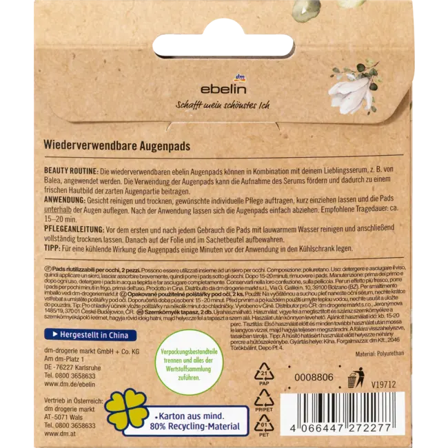 ebelin Herbruikbare oogkussentjes (1 paar) 2 St