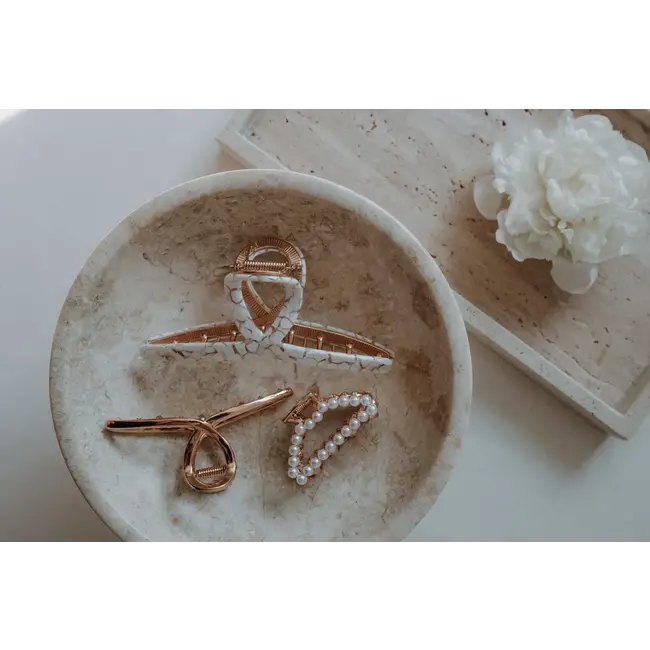 ebelin Haarclip wit/goudlook 1 St