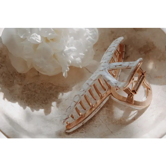 ebelin Haarclip wit/goudlook 1 St