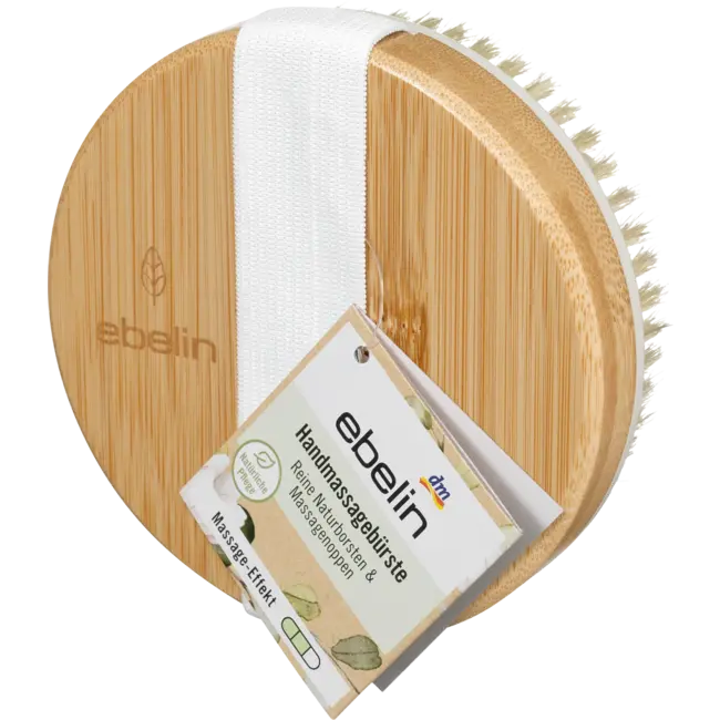 ebelin Handmassageborstel puur natuurlijke haren en massagenoppen 1 St