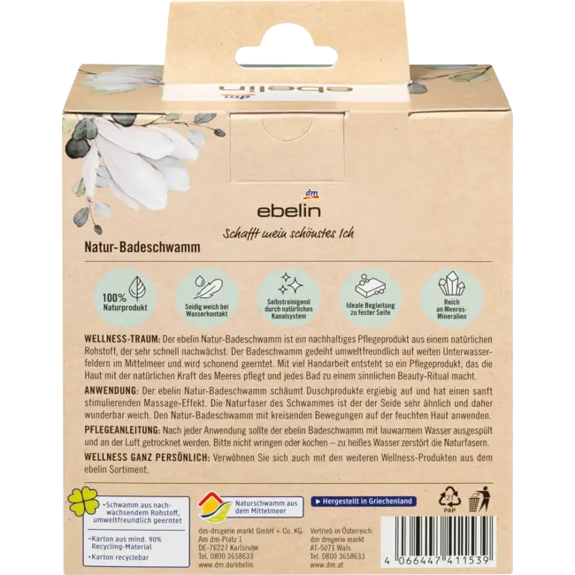ebelin Natuurlijke badspons 1 St