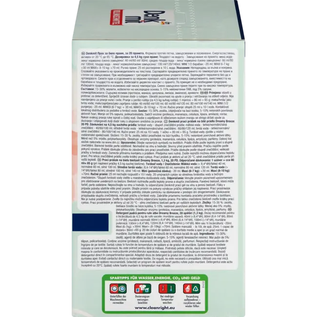 Denkmit Massief Wasmiddel Poeder Dreamy Breeze 20 Wl