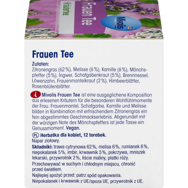 Mivolis Kruidenthee, Vrouwenthee (12 Zakjes) 24 g