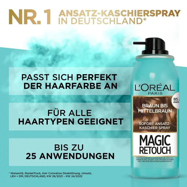 L'ORÉAL PARiS MAGIC RETOUCH Aanzetspray Bruin Tot Middenbruin 75 ml