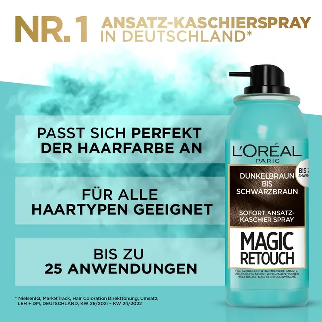 L'ORÉAL PARiS MAGIC RETOUCH Aanzetspray Donkerbruin Tot Zwartbruin 75 ml