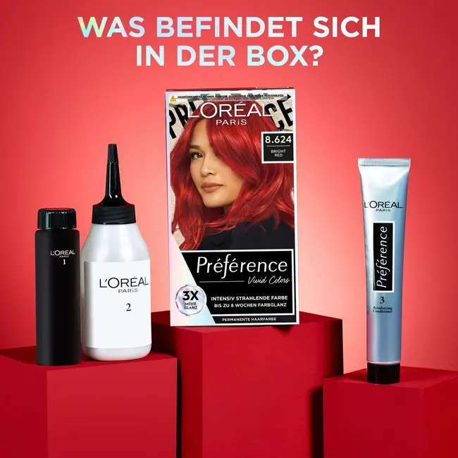 L'ORÉAL PARiS PRÉFÉRENCE Haarverf Levendige Kleuren 8.624 Helder Rood 1 St