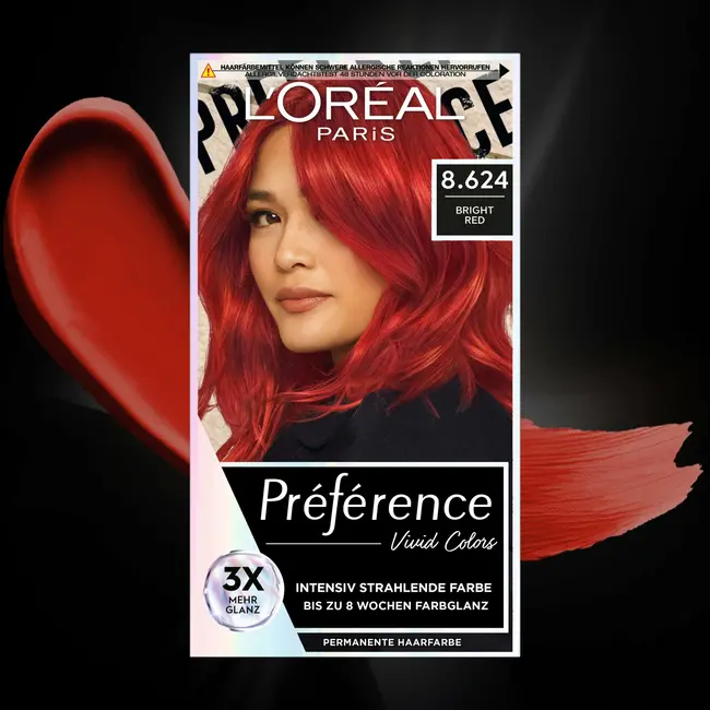 L'ORÉAL PARiS PRÉFÉRENCE Haarverf Levendige Kleuren 8.624 Helder Rood 1 St