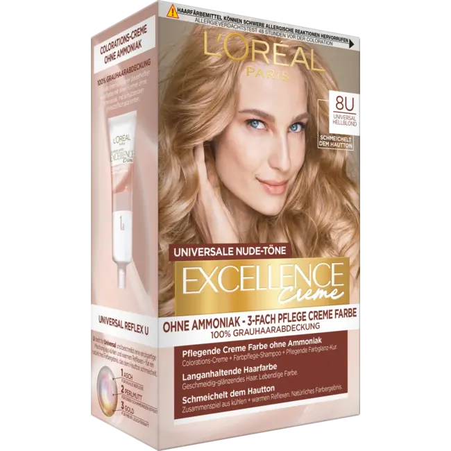 L'ORÉAL PARiS EXCELLENCE CREME Haarverf Nude 8U Hellblond 1 St