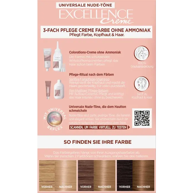 L'ORÉAL PARiS EXCELLENCE CREME Haarverf Nude 8U Hellblond 1 St