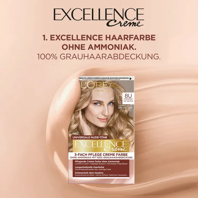 L'ORÉAL PARiS EXCELLENCE CREME Haarverf Nude 8U Hellblond 1 St