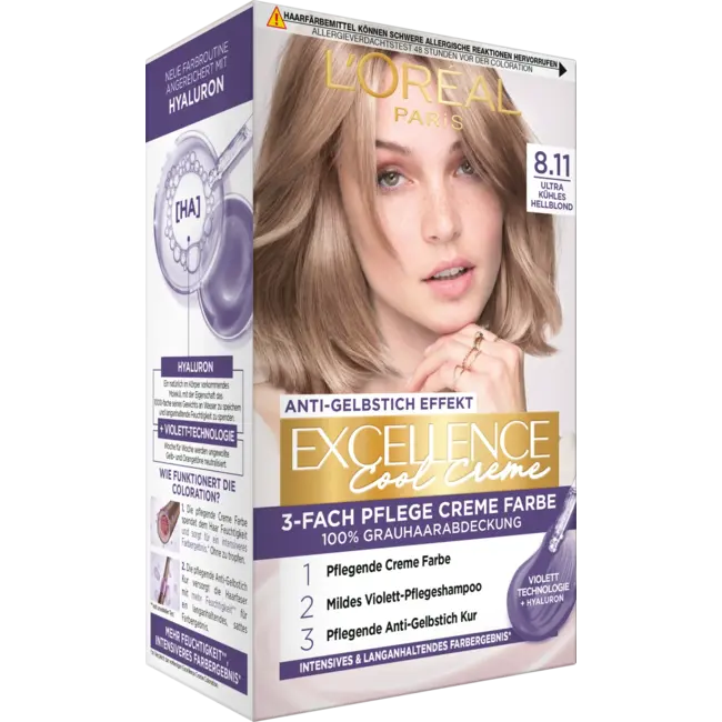 L'ORÉAL PARiS EXCELLENCE CREME Haarverf Cool Creme 8.11 Lichtblond 1 St
