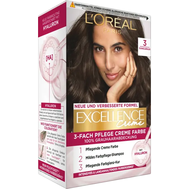L'ORÉAL PARiS EXCELLENCE CREME Haarverf 3 Donkerbruin 1 St