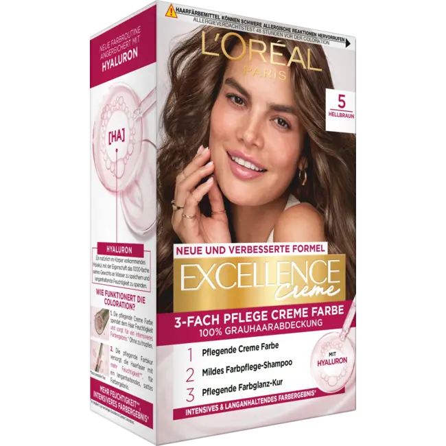L'ORÉAL PARiS EXCELLENCE CREME Haarverf 5 Hellbraun 1 St