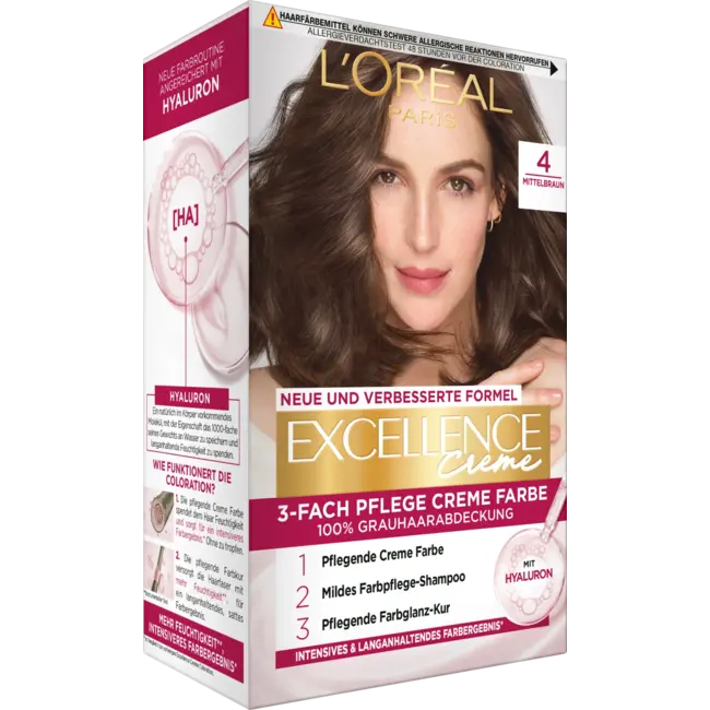 L'ORÉAL PARiS EXCELLENCE CREME Haarverf 4 Middenbruin 1 St