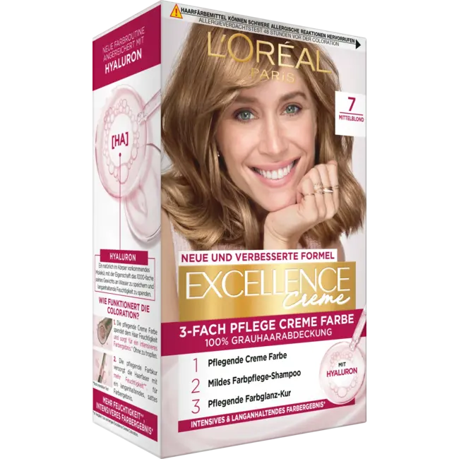 L'ORÉAL PARiS EXCELLENCE CREME Haarverf 7 Middelblond 1 St