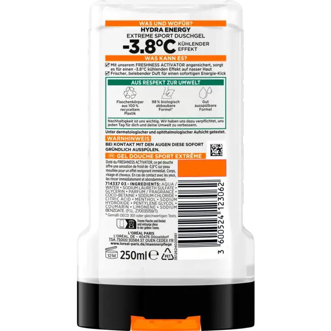 L'ORÉAL PARiS MEN EXPERT Duschgel Hydra Energy Extreme Sport 250 ml