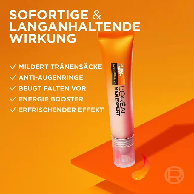 L'ORÉAL PARiS MEN EXPERT Augen Roll-on Hydra Energy Anti-augenringe, Vitamine C 10 ml