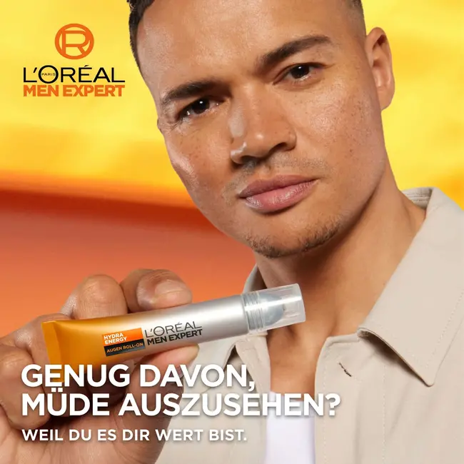 L'ORÉAL PARiS MEN EXPERT Augen Roll-on Hydra Energy Anti-augenringe, Vitamine C 10 ml