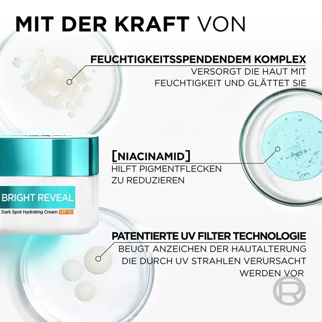 L'ORÉAL PARiS Feuchtigkeitscreme Bright Reveal Niacinamid+mexoryl LSF 50 50 ml