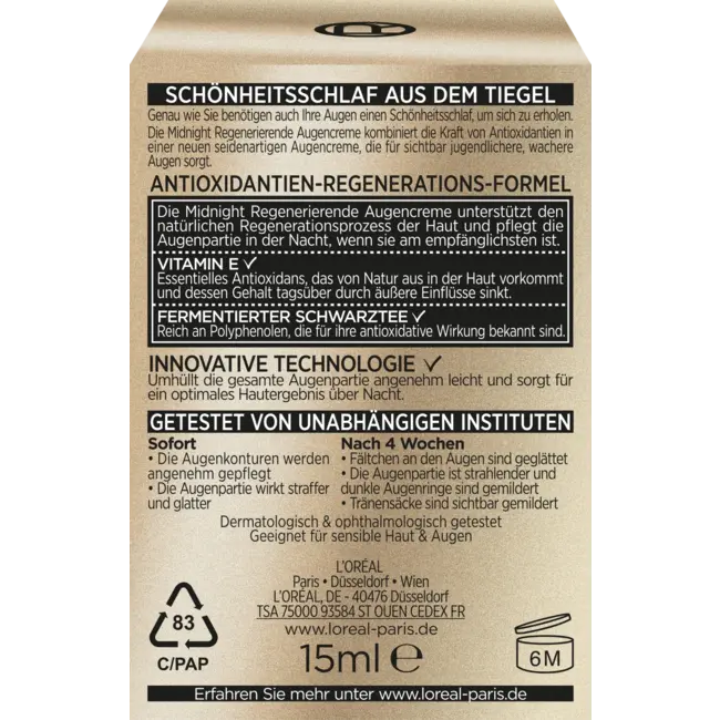 L'ORÉAL PARiS Augencreme Age Perfect Zell-renaissance Middernacht 15 ml