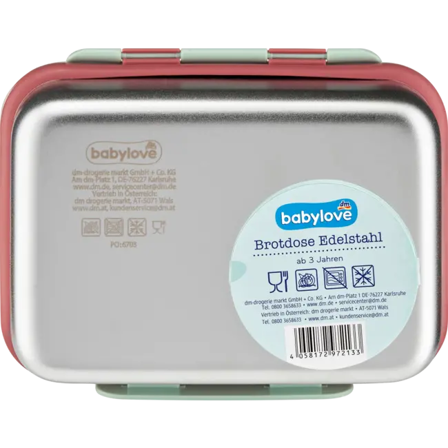 babylove Lunchbox RVS Mint/bruin 1 St