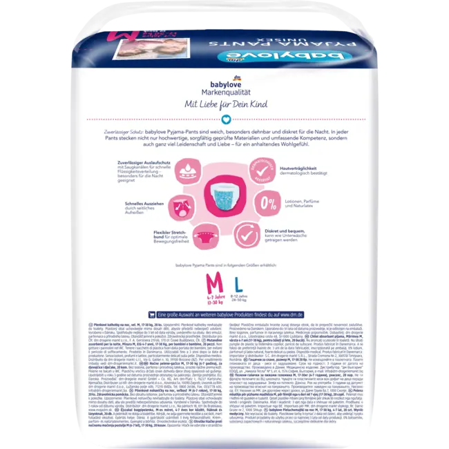 babylove Pyjamabroek Gr. M Jumbopack, 4-7 Jahre (17-30 Kg) 20 St