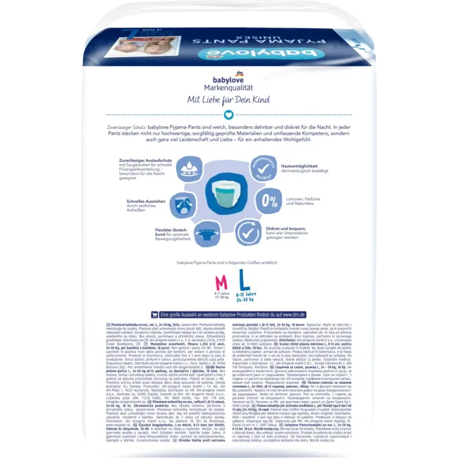 babylove Pyjamabroek Gr. L Jumbopack, 8-12 Jahre (24-50 Kg) 18 St