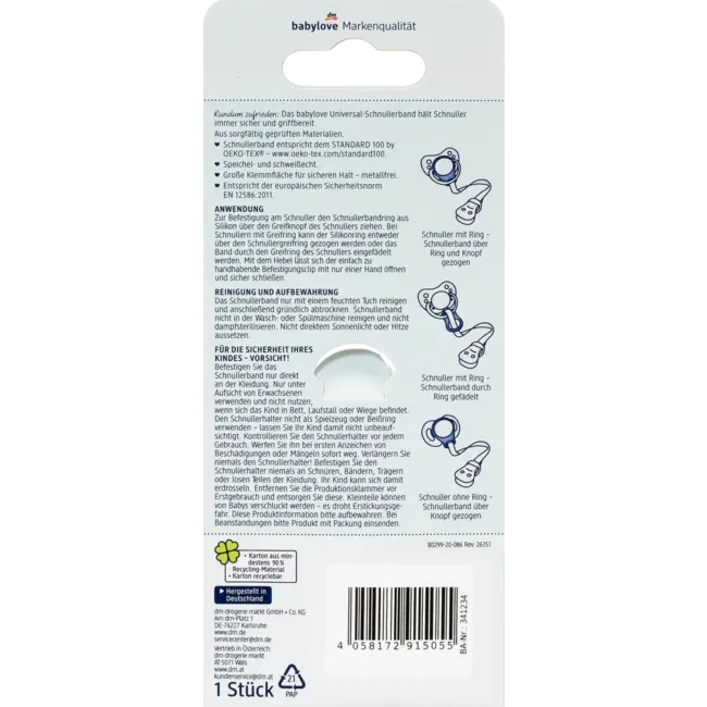 babylove Schnullerband Universeel Crème 1 St