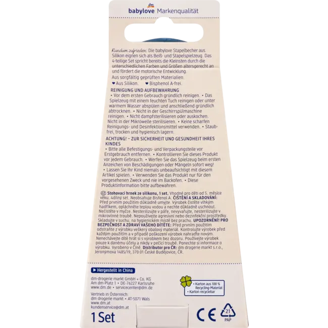 babylove Stapelbeker Van Siliconen, 4-delig 1 St