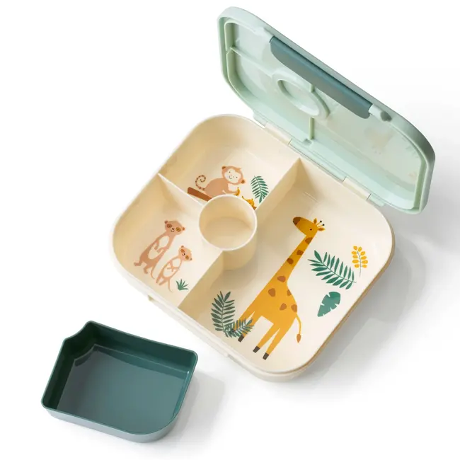 babylove Lunchbox Met Vakken Beige/groen 1 St