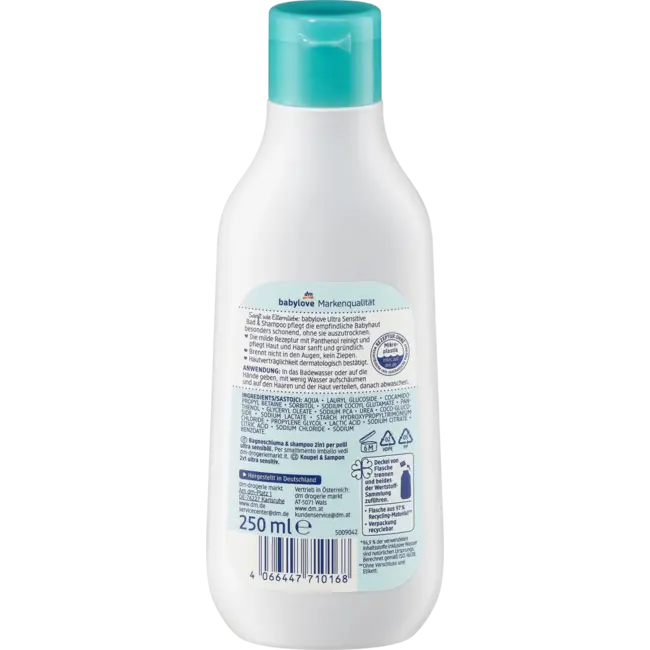 babylove Babybadadditief 2 In 1 Bad & Shampoo Ultra Sensitive 250 ml