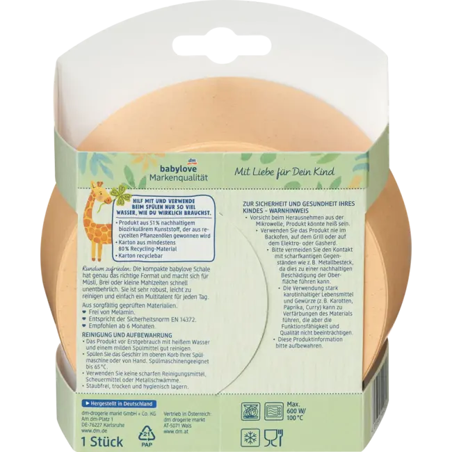 babylove Nature Schaal Geel 1 St