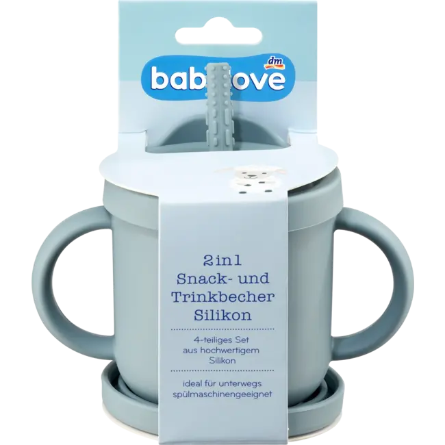 babylove 2 In 1 Snack- En Drinkbeker Siliconen Blauw 1 St