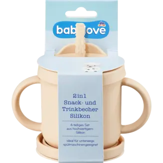 Babylove babylove 2in1 Snack- En Drinkbeker Siliconen, Beige
