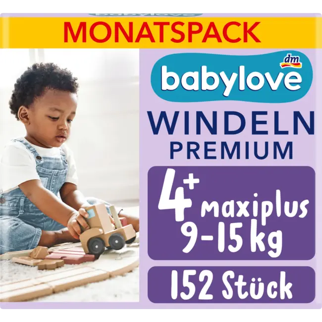 babylove Windeln Premium Gr 4+ (9-15 Kg) 152 St