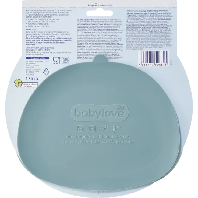 babylove Eetbord Siliconen Blauw 1 St