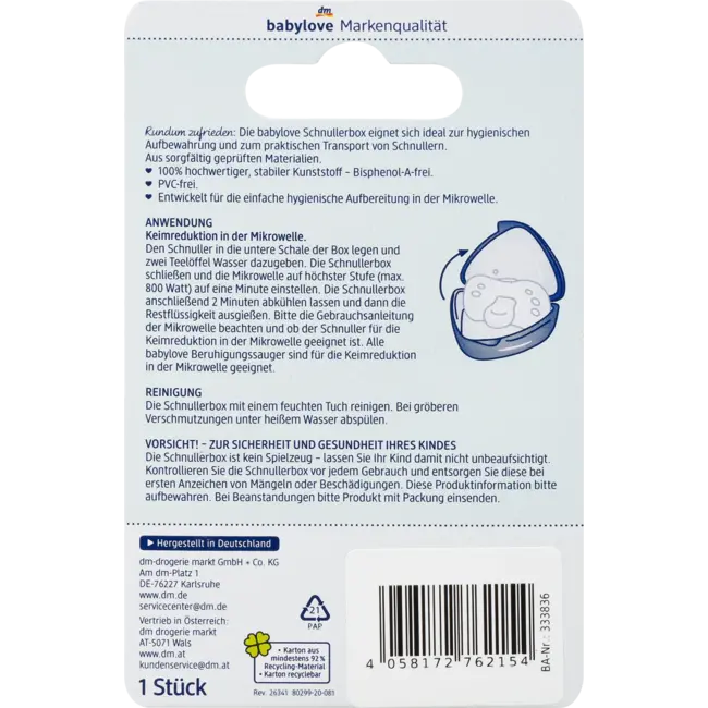 babylove Speenbox Lichtgrijs 1 St