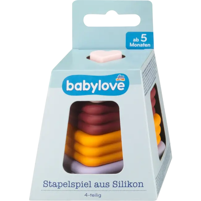 babylove Stapelspel Van Siliconen, 4-delig Hartjes 1 St