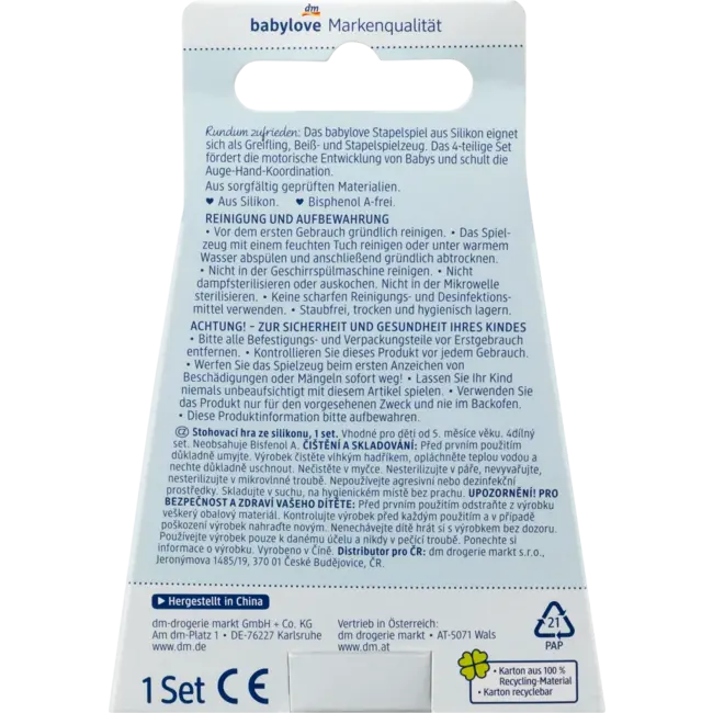 babylove Stapelspel Van Siliconen, 4-delig, Sterren 1 St